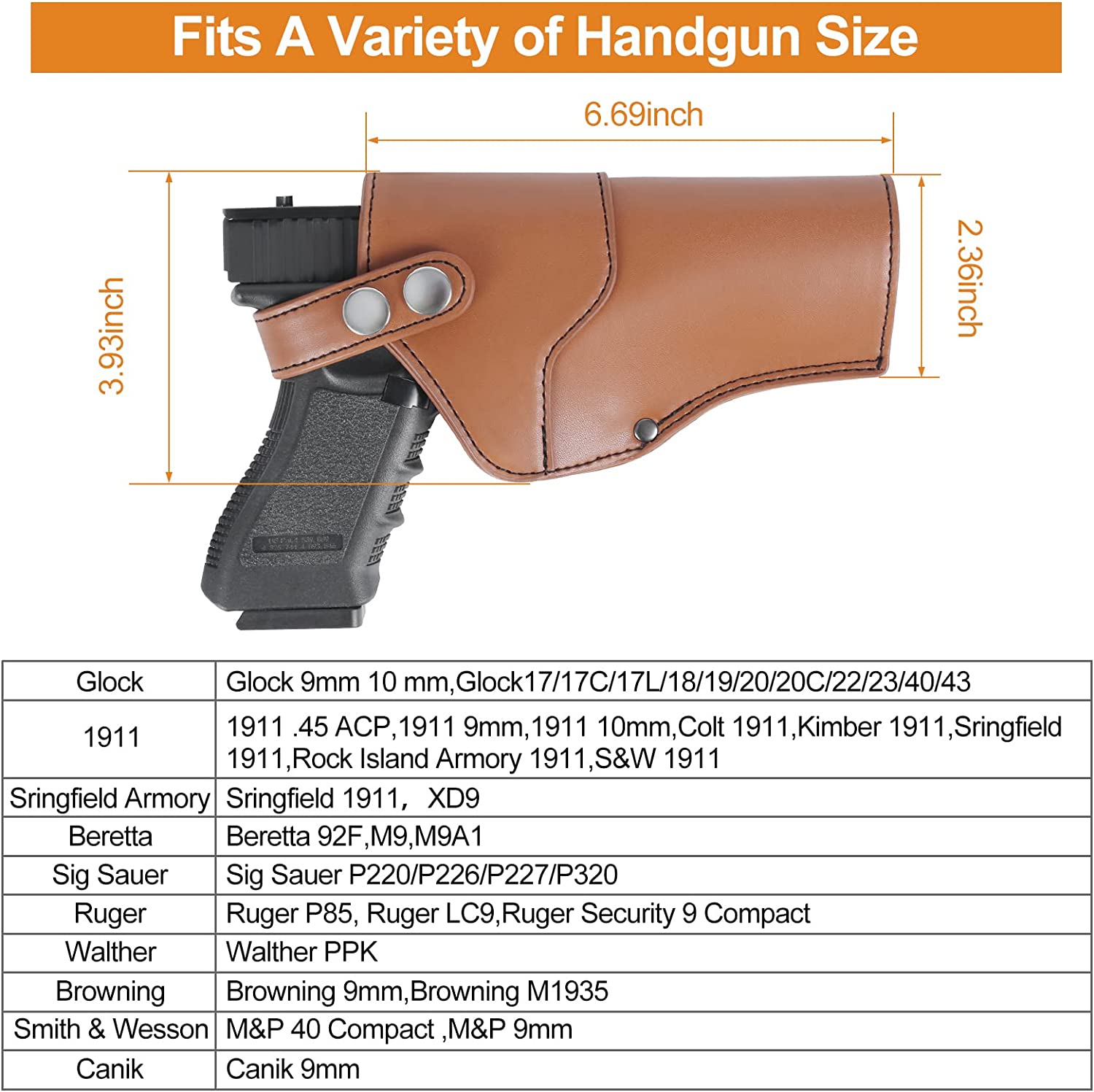 Leather Shoulder Holster for Concealed Carry