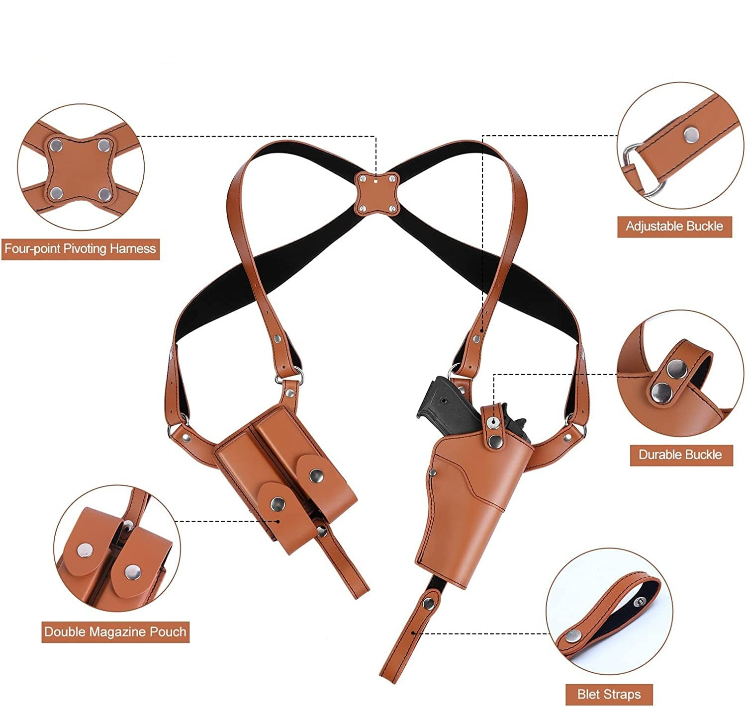 Leather Shoulder Holster for Concealed Carry