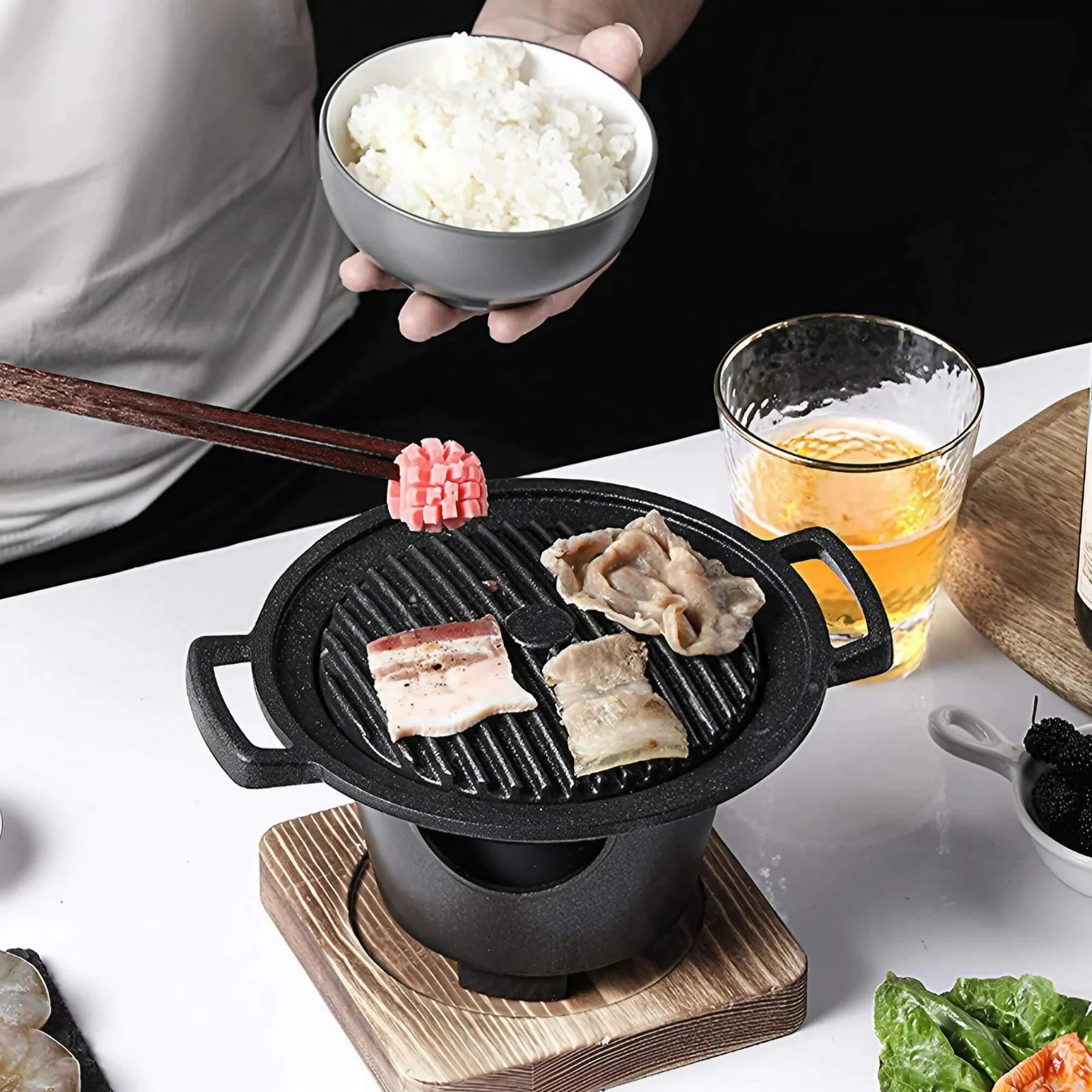 Portable Japanese Style Alcohol-Fueled Grill