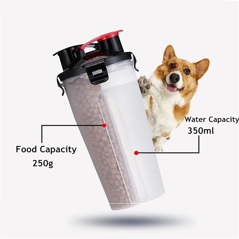 2 in 1 Pet Feeder Dog Water Bottle